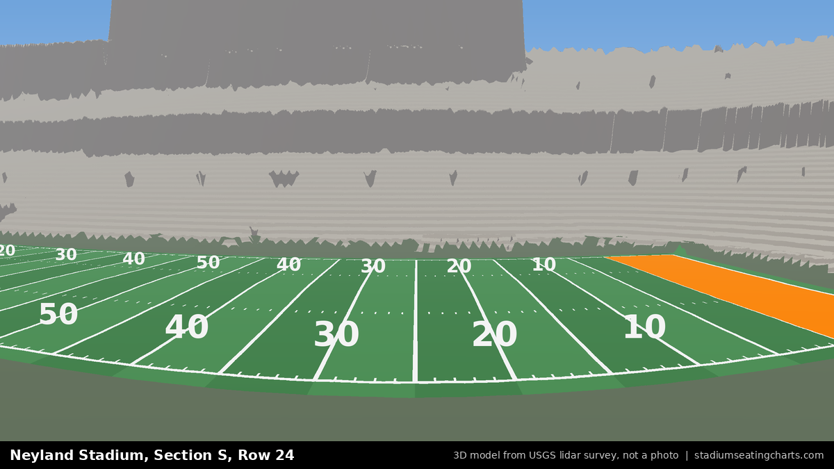 View from Neyland Stadium Section S, Row 24, looking toward the field