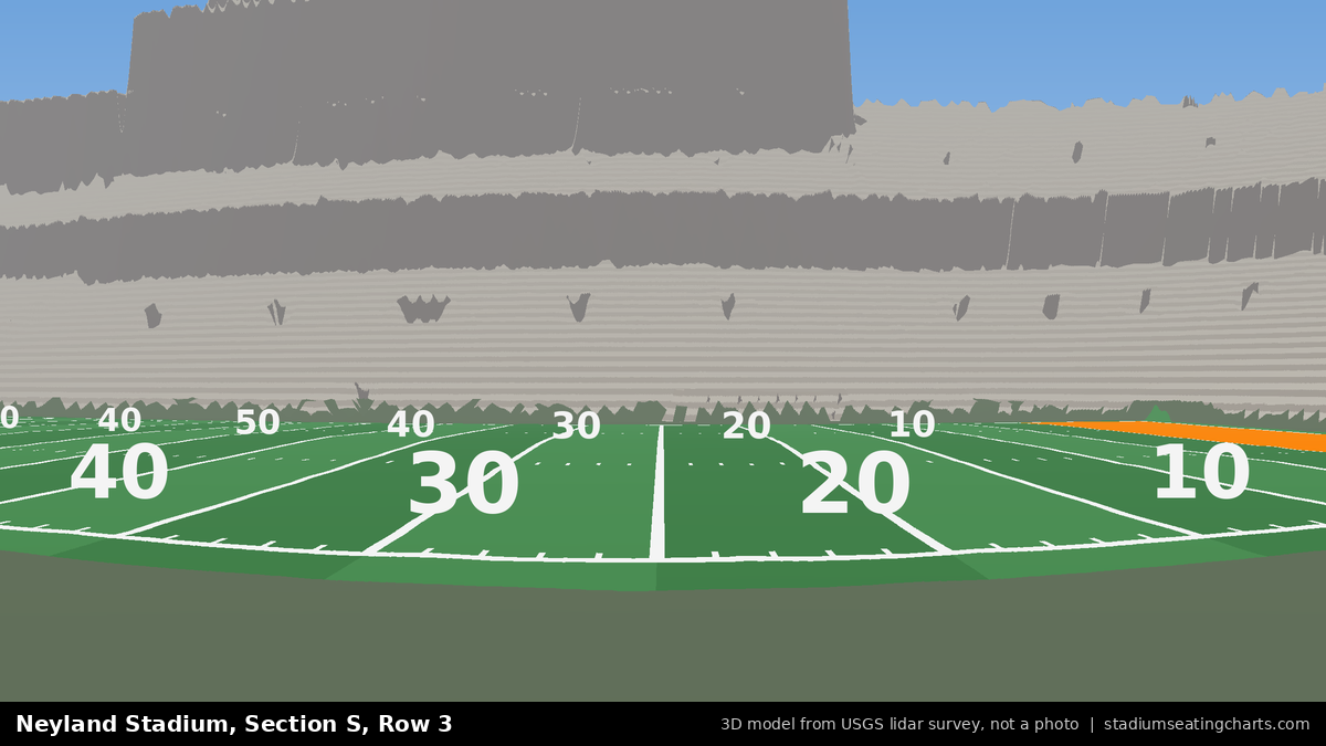 View from Neyland Stadium Section S, Row 3, looking toward the field