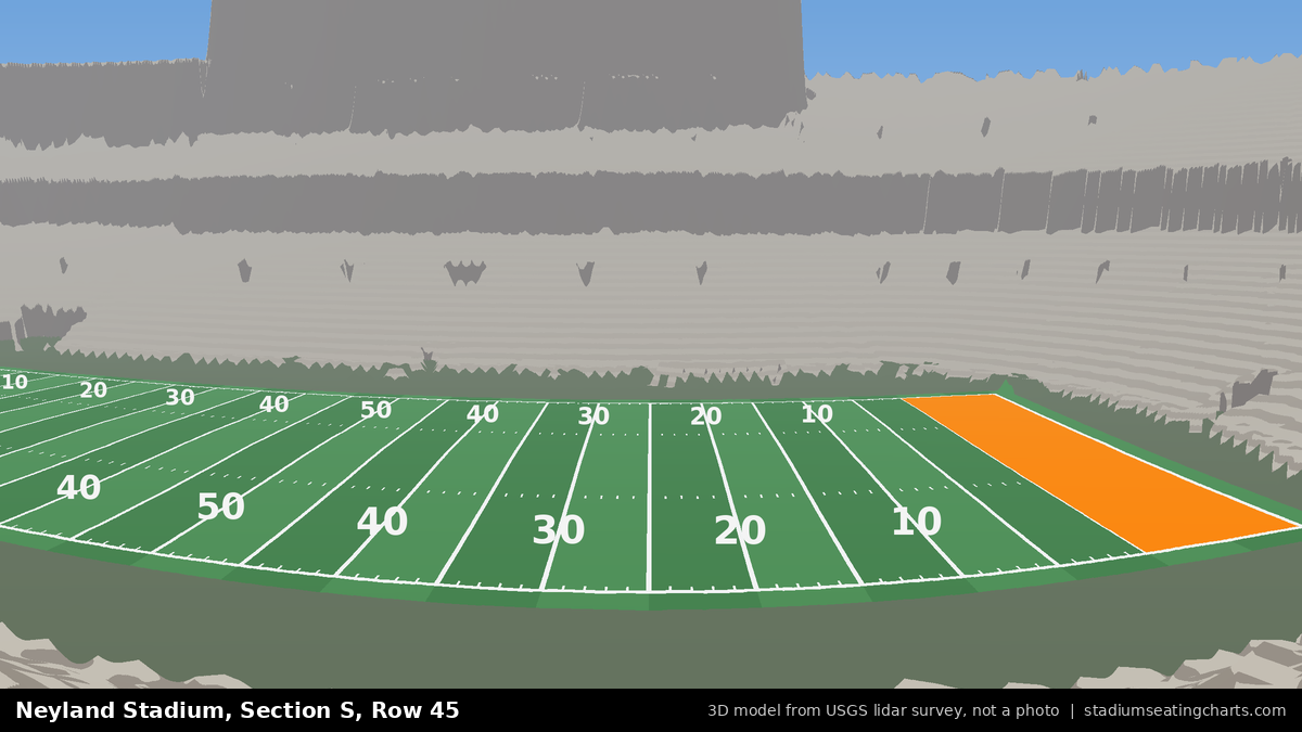 View from Neyland Stadium Section S, Row 45, looking toward the field