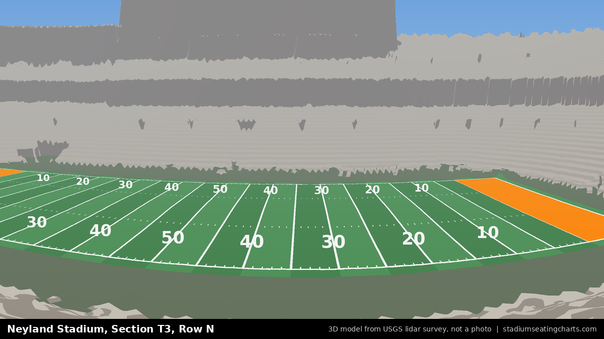 View from Neyland Stadium Section T3, Row N, looking toward the field