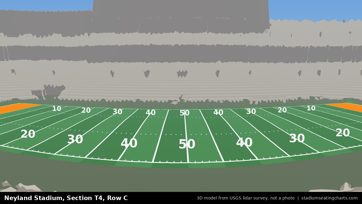 View from Neyland Stadium Section T4, Row C, looking toward the field