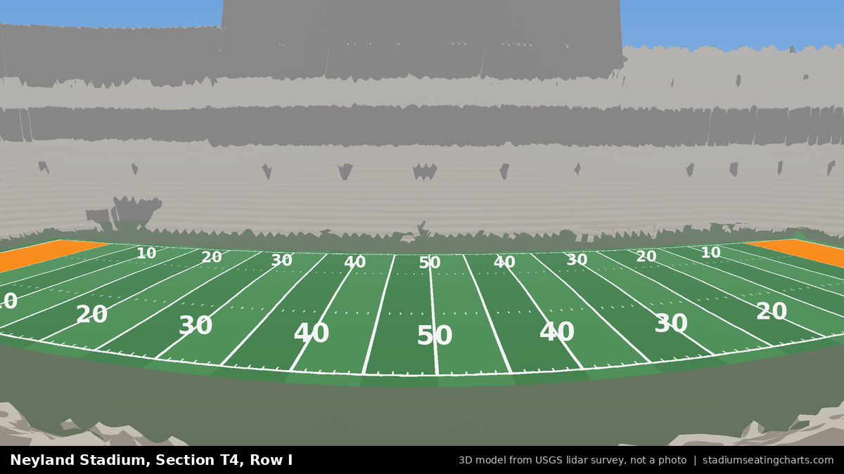 View from Neyland Stadium Section T4, Row I, looking toward the field