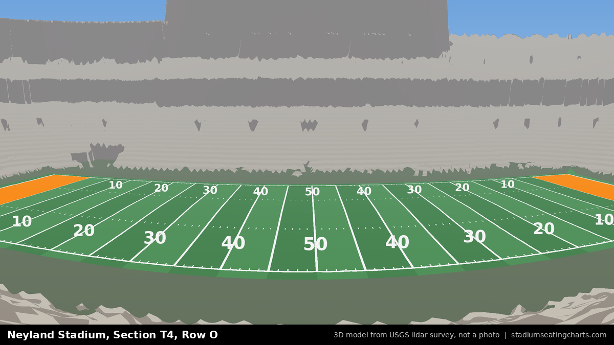View from Neyland Stadium Section T4, Row O, looking toward the field