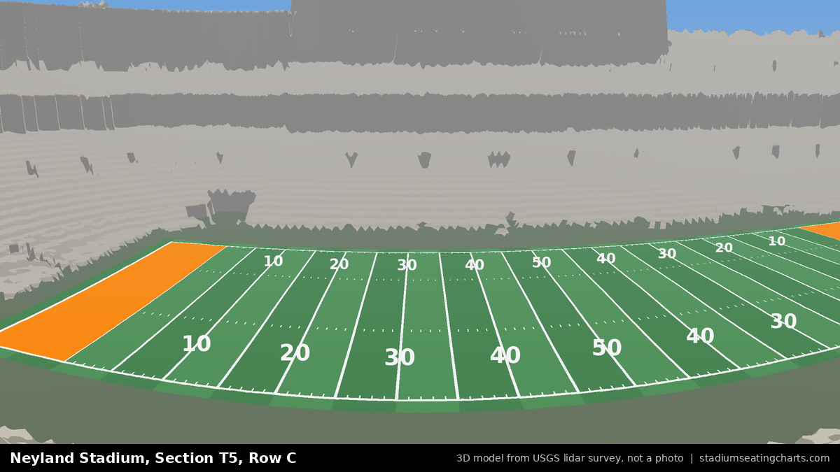 View from Neyland Stadium Section T5, Row C, looking toward the field