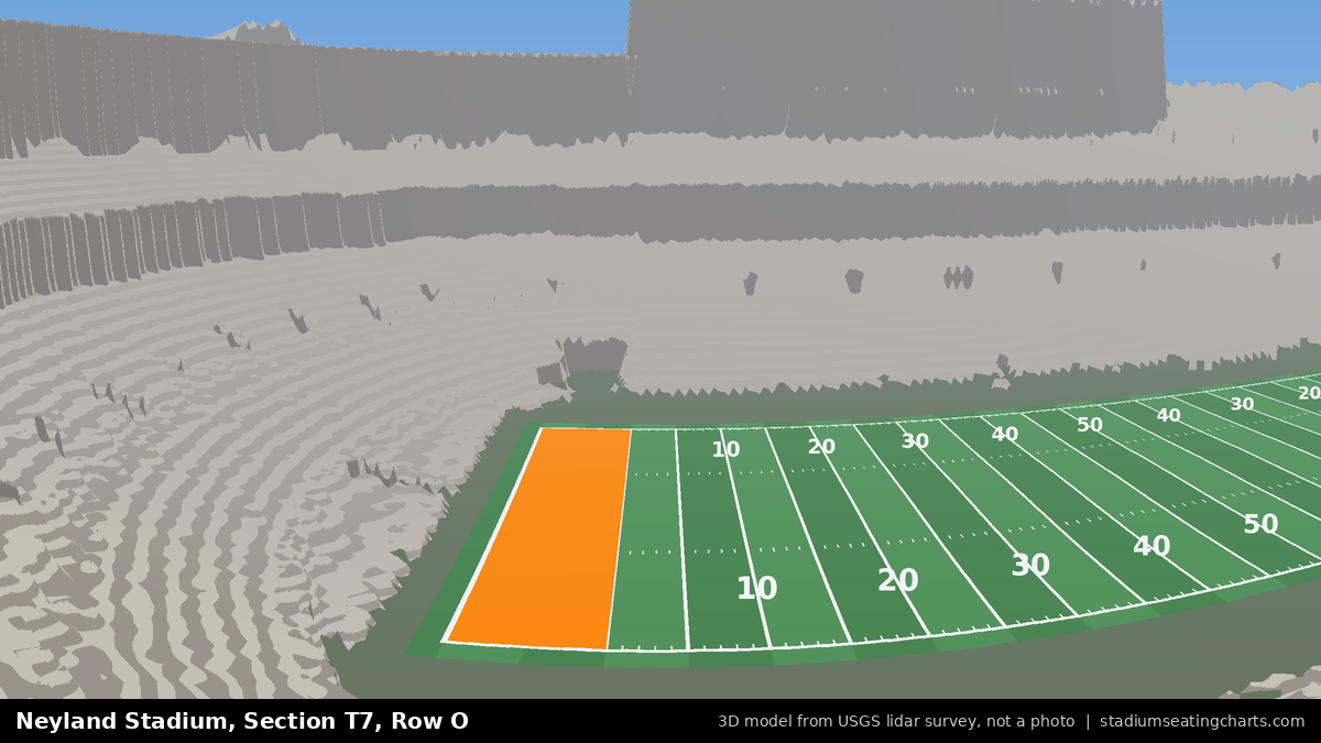 View from Neyland Stadium Section T7, Row O, looking toward the field
