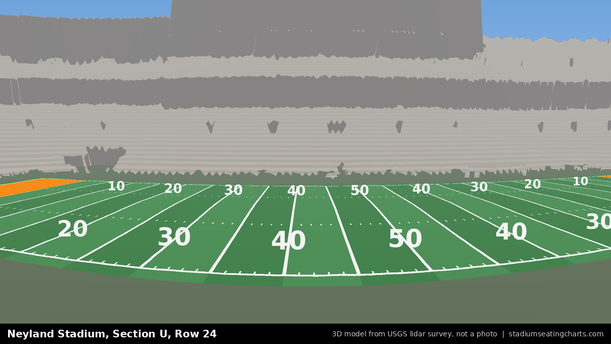 View from Neyland Stadium Section U, Row 24, looking toward the field