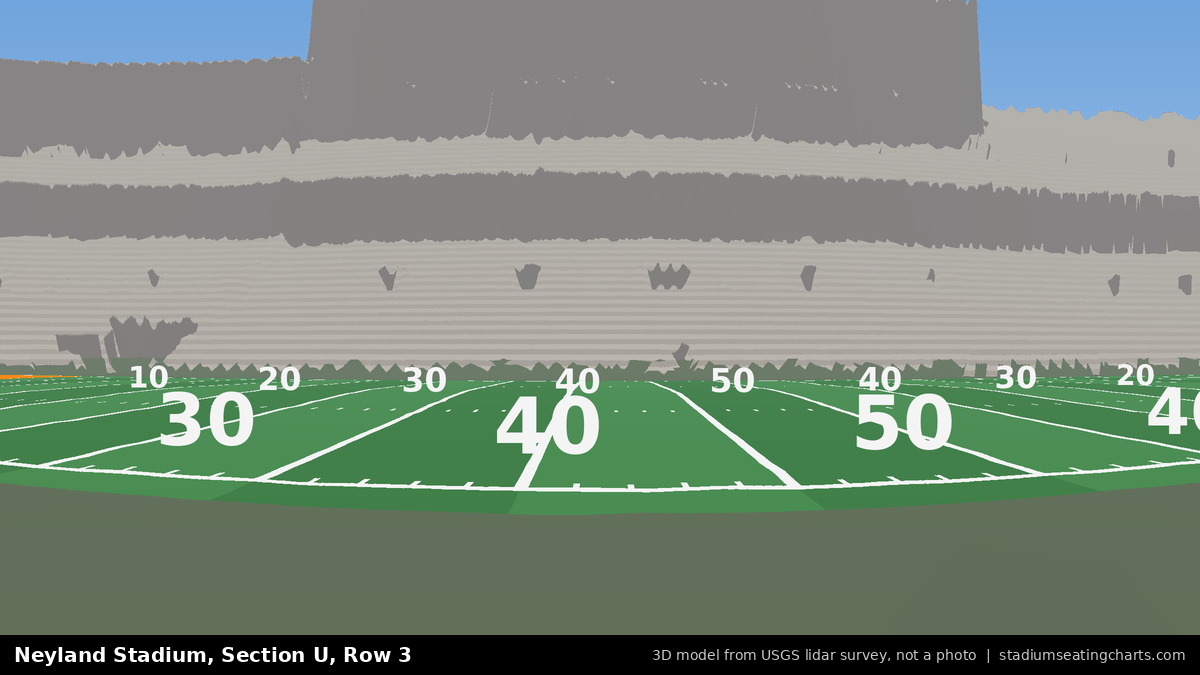 View from Neyland Stadium Section U, Row 3, looking toward the field