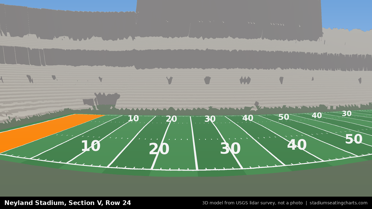 View from Neyland Stadium Section V, Row 24, looking toward the field