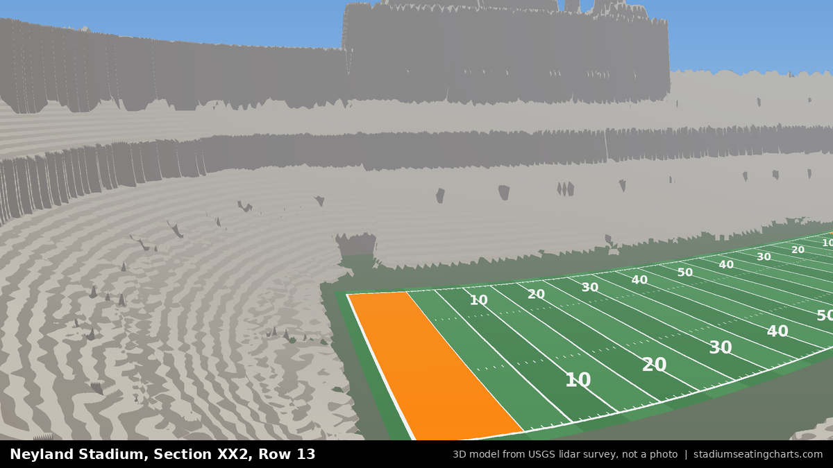 View from Neyland Stadium Section XX2, Row 13, looking toward the field