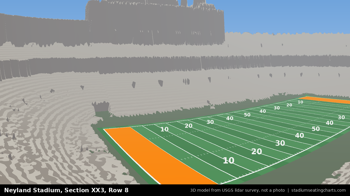 View from Neyland Stadium Section XX3, Row 8, looking toward the field