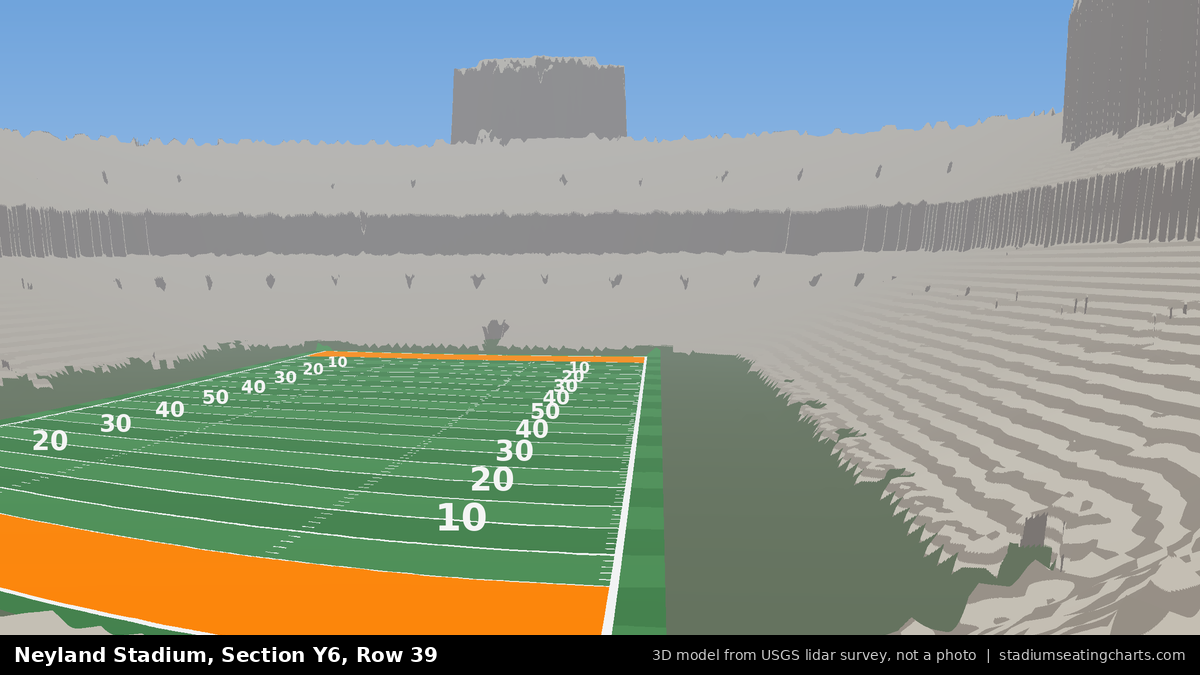 View from Neyland Stadium Section Y6, Row 39, looking toward the field