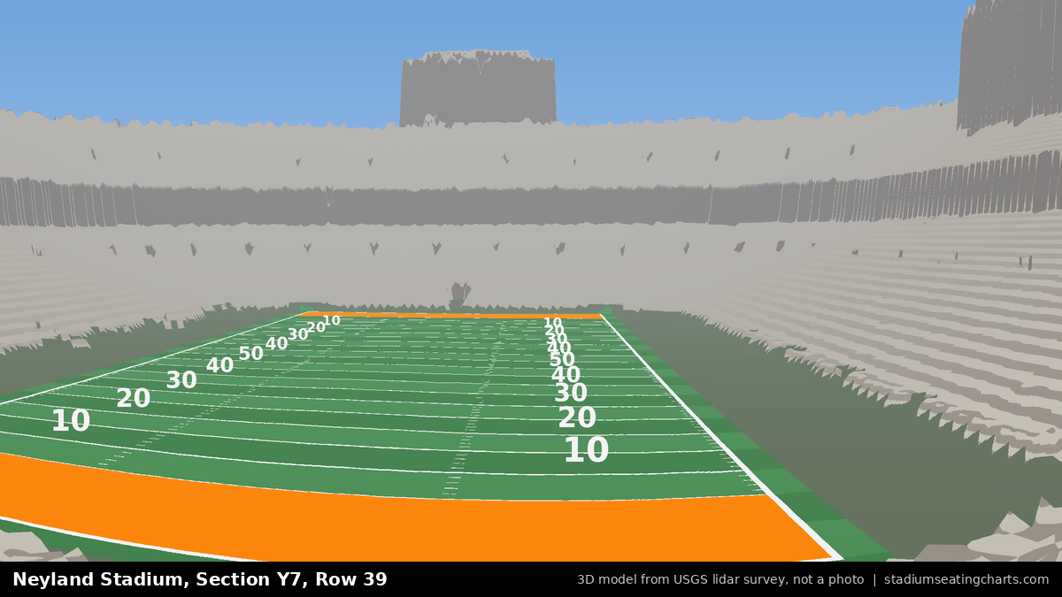 View from Neyland Stadium Section Y7, Row 39, looking toward the field