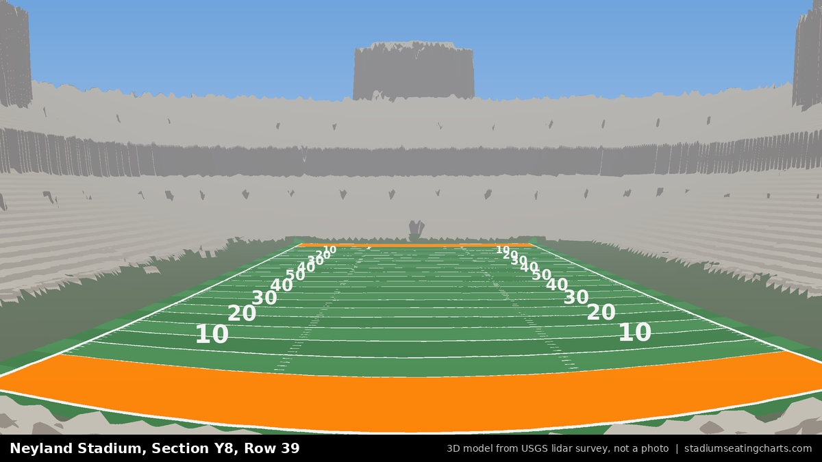 View from Neyland Stadium Section Y8, Row 39, looking toward the field