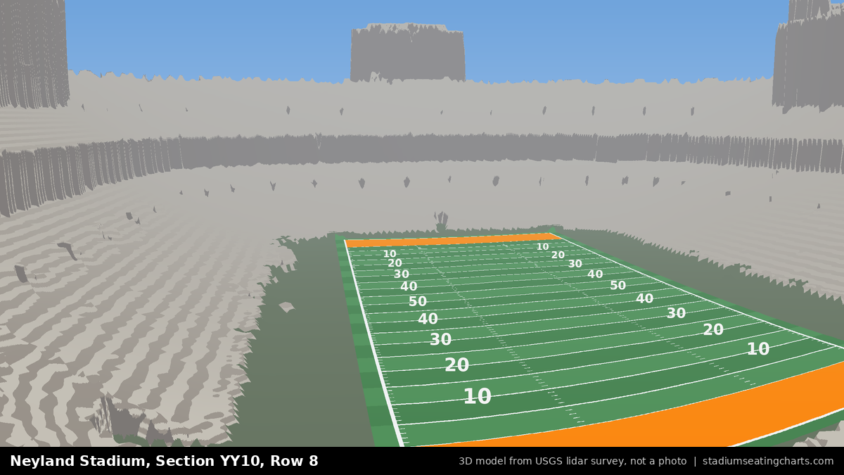 View from Neyland Stadium Section YY10, Row 8, looking toward the field