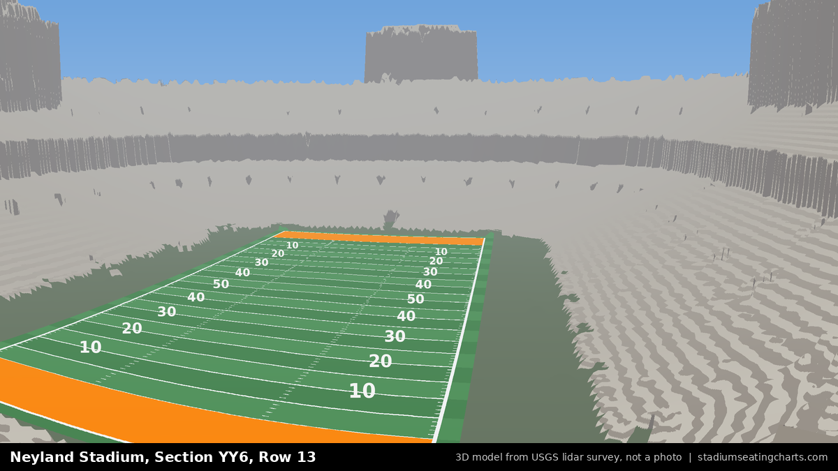 View from Neyland Stadium Section YY6, Row 13, looking toward the field