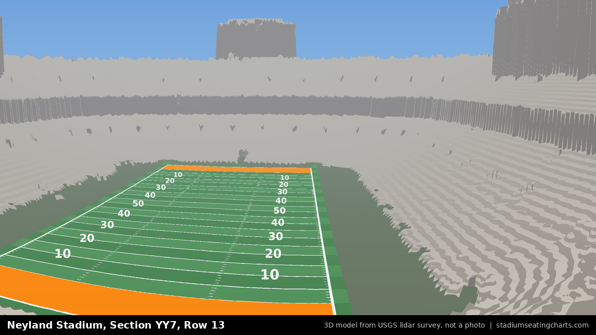 View from Neyland Stadium Section YY7, Row 13, looking toward the field
