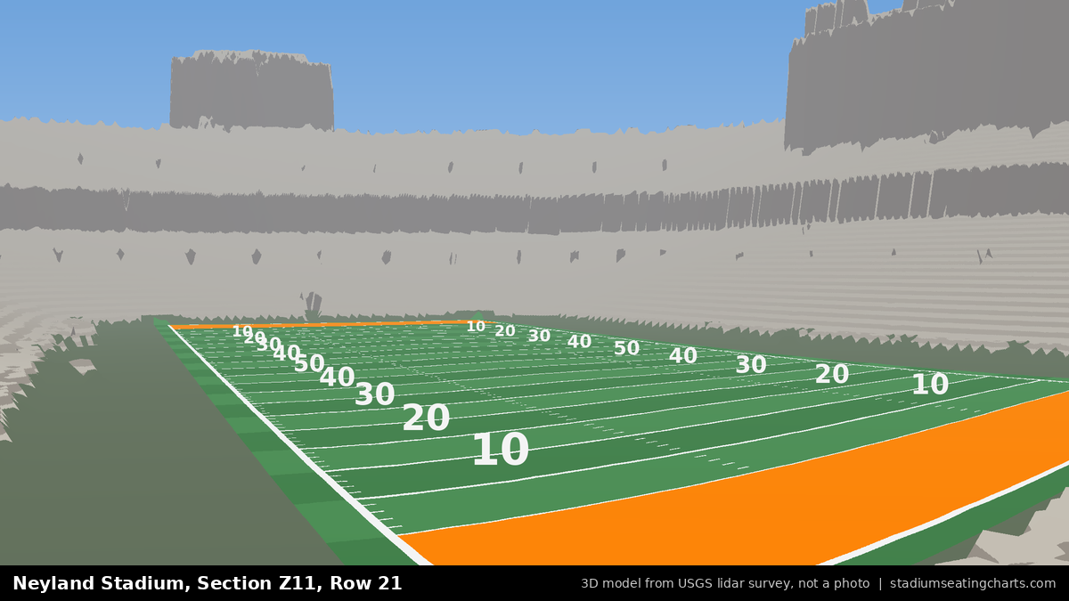 View from Neyland Stadium Section Z11, Row 21, looking toward the field