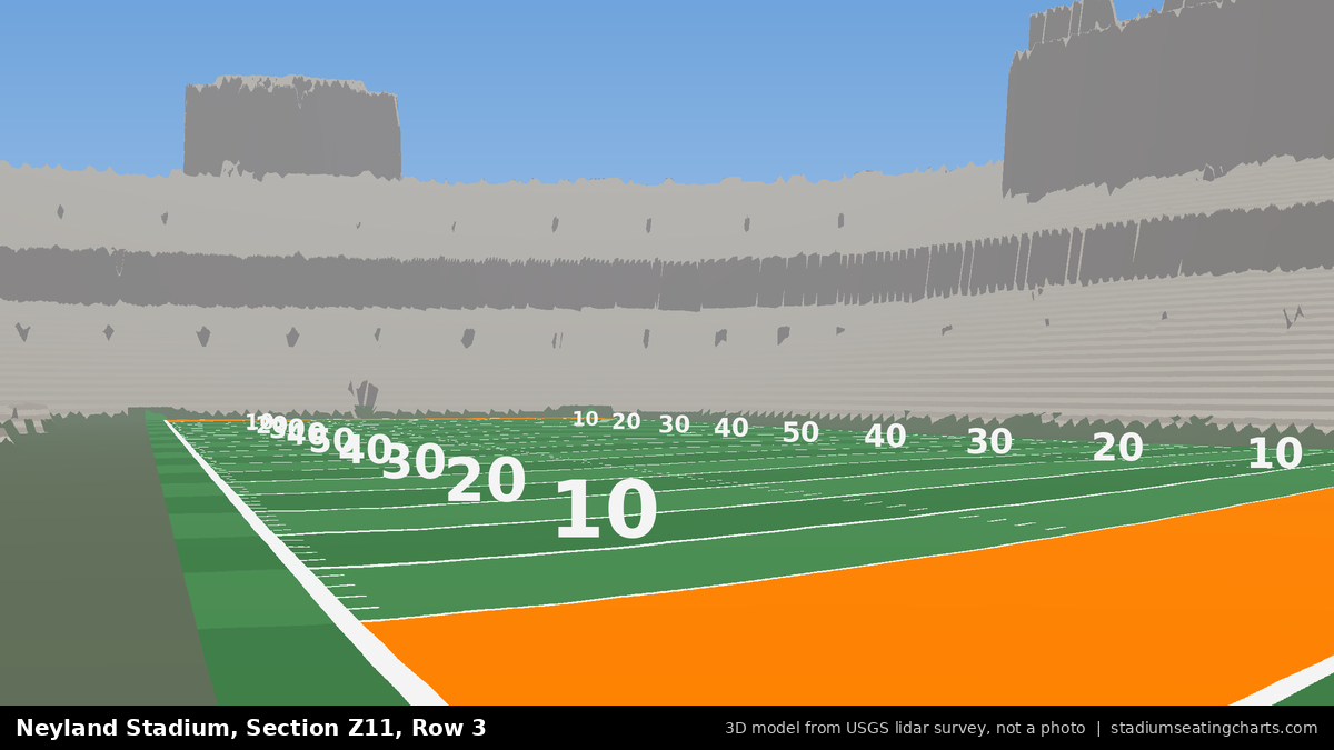 View from Neyland Stadium Section Z11, Row 3, looking toward the field