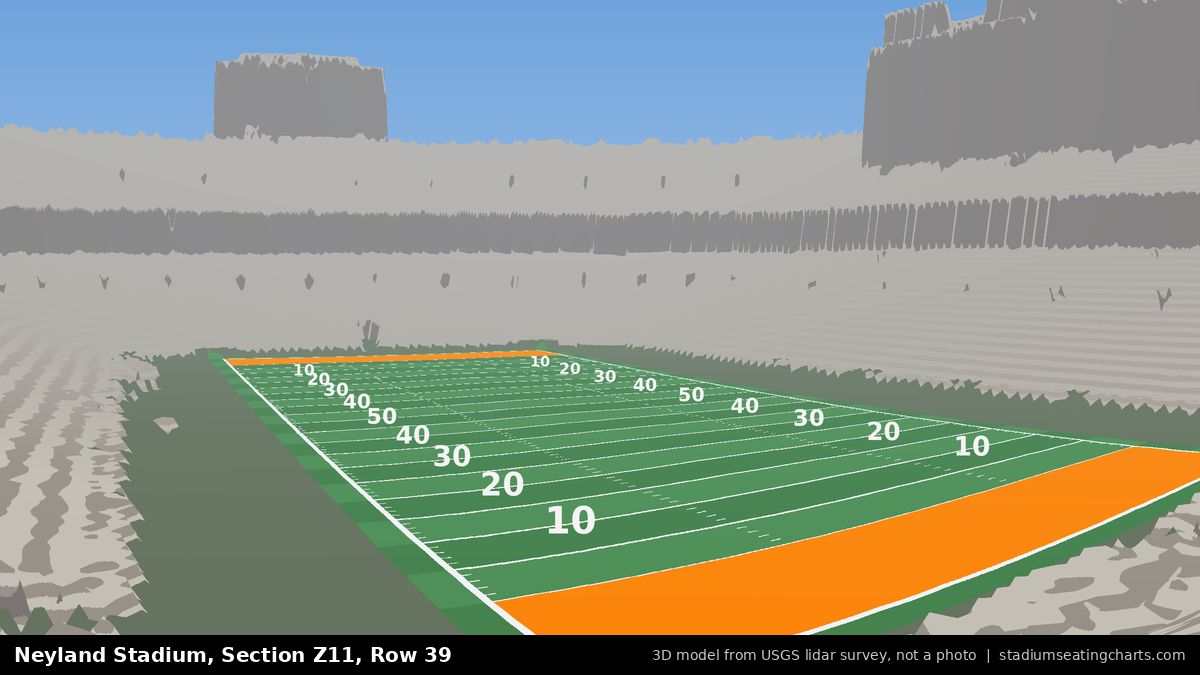 View from Neyland Stadium Section Z11, Row 39, looking toward the field