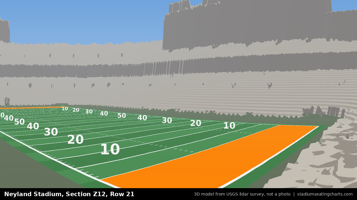 View from Neyland Stadium Section Z12, Row 21, looking toward the field