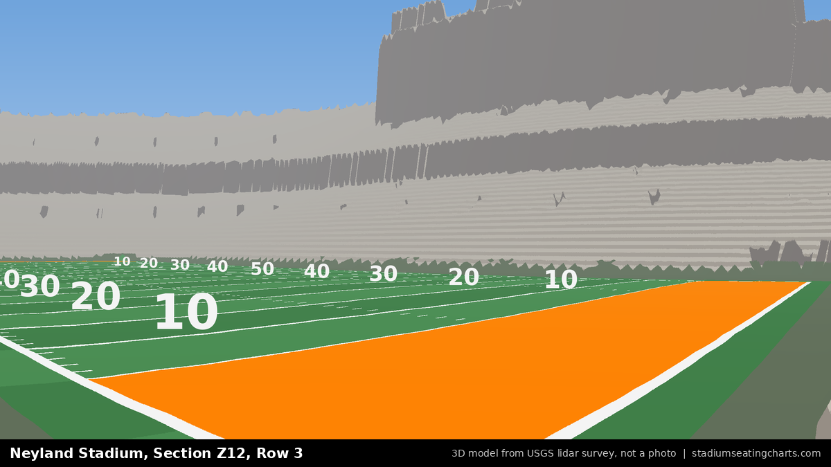 View from Neyland Stadium Section Z12, Row 3, looking toward the field