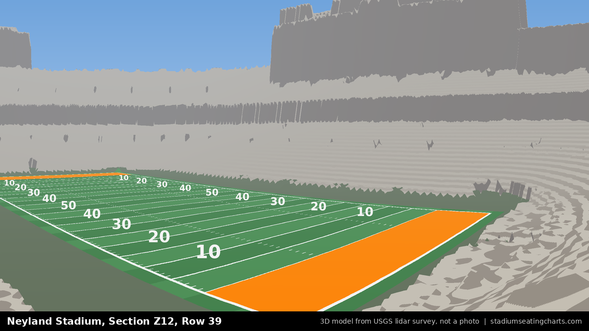 View from Neyland Stadium Section Z12, Row 39, looking toward the field