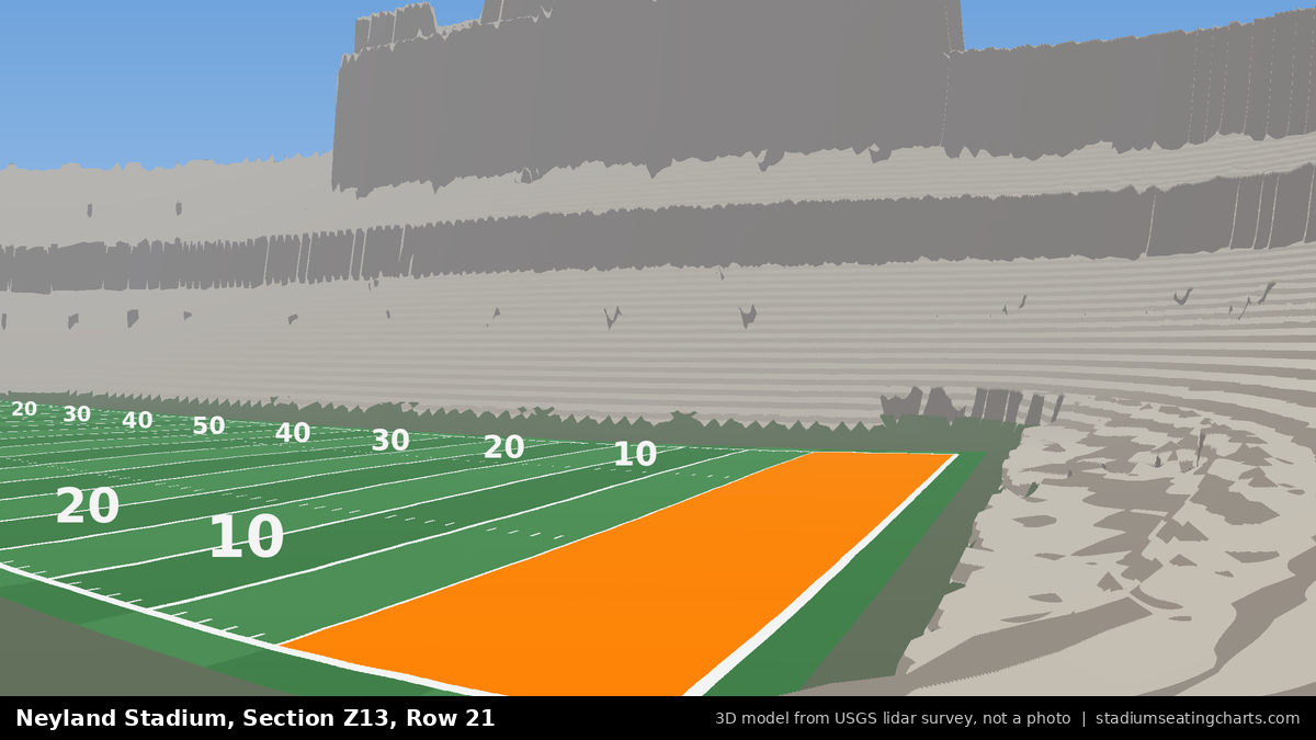 View from Neyland Stadium Section Z13, Row 21, looking toward the field