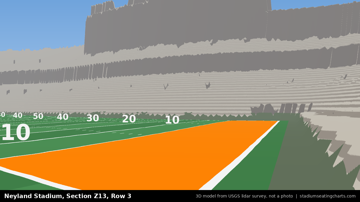 View from Neyland Stadium Section Z13, Row 3, looking toward the field