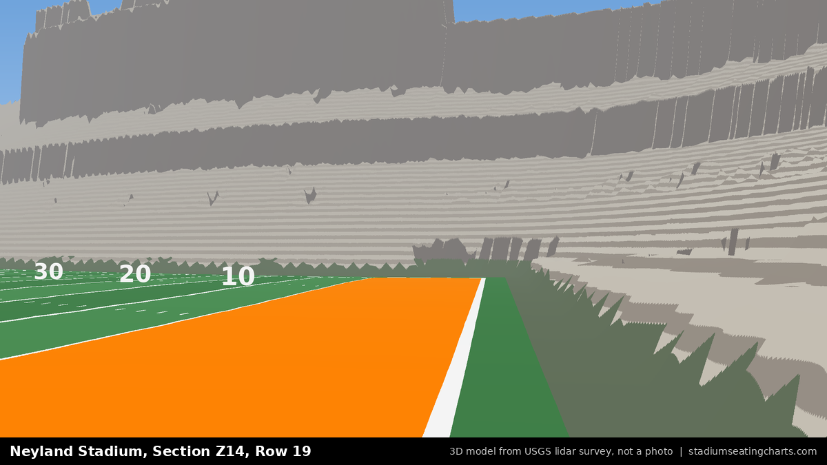 View from Neyland Stadium Section Z14, Row 19, looking toward the field