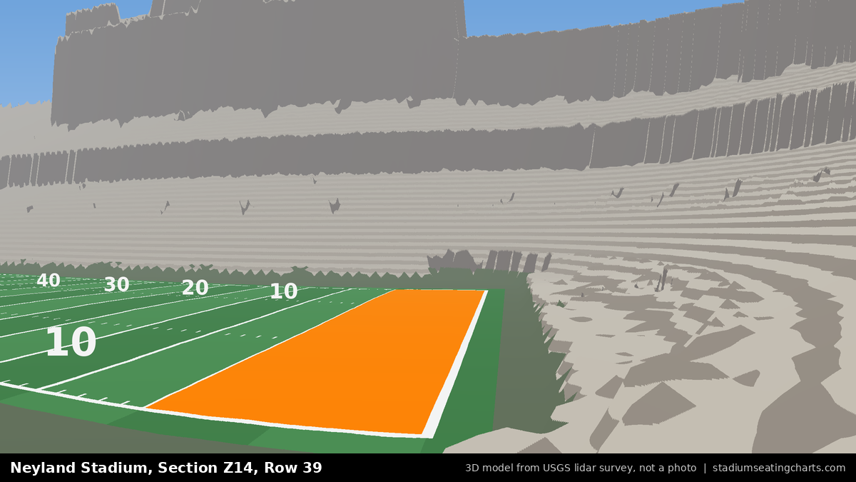 View from Neyland Stadium Section Z14, Row 39, looking toward the field