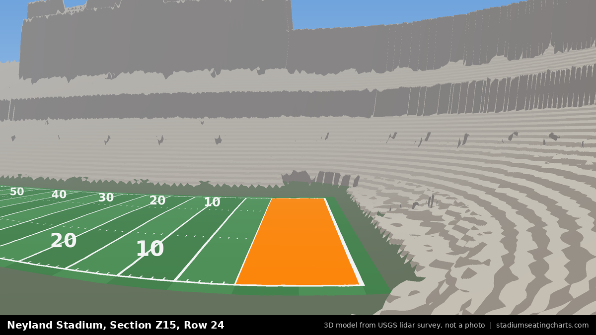 View from Neyland Stadium Section Z15, Row 24, looking toward the field