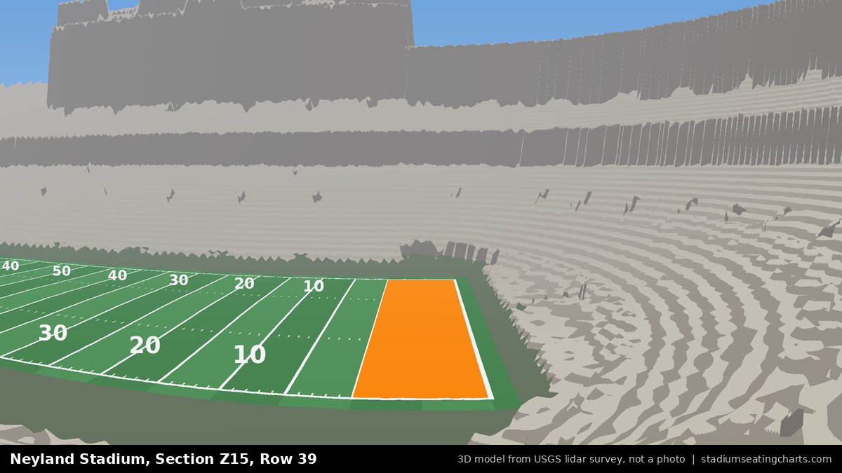 View from Neyland Stadium Section Z15, Row 39, looking toward the field