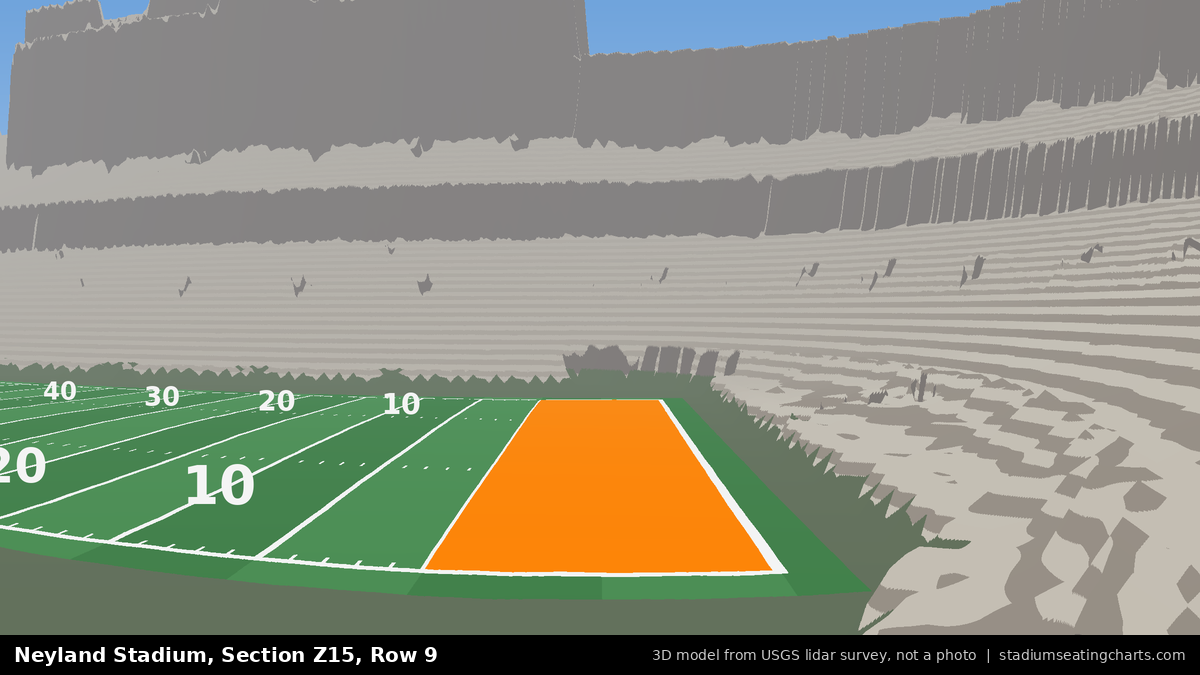 View from Neyland Stadium Section Z15, Row 9, looking toward the field