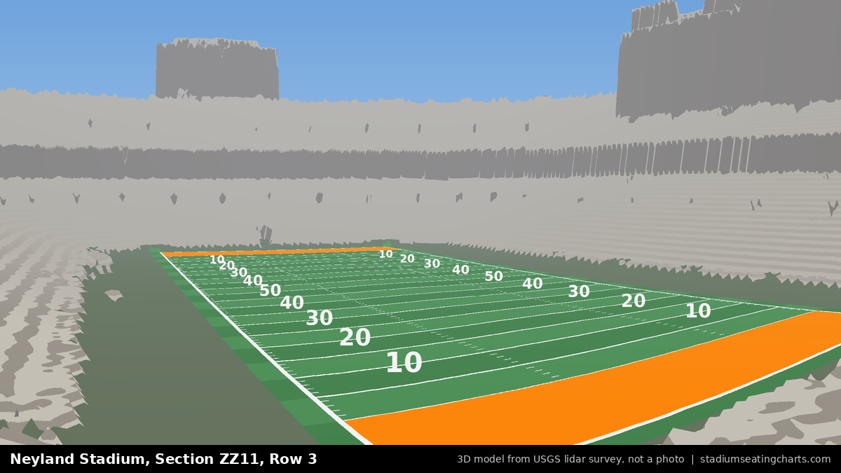 View from Neyland Stadium Section ZZ11, Row 3, looking toward the field