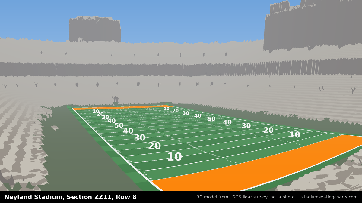 View from Neyland Stadium Section ZZ11, Row 8, looking toward the field