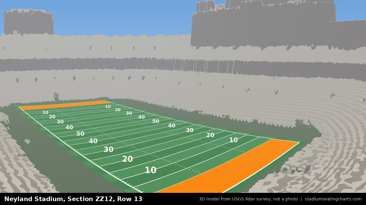 View from Neyland Stadium Section ZZ12, Row 13, looking toward the field
