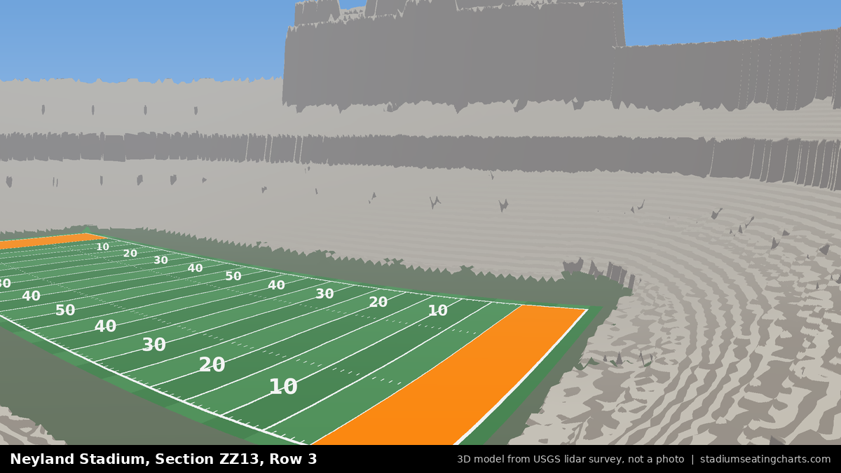 View from Neyland Stadium Section ZZ13, Row 3, looking toward the field