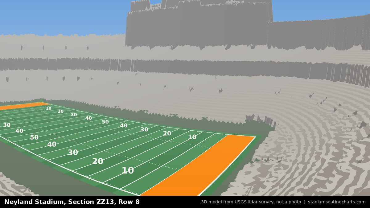 View from Neyland Stadium Section ZZ13, Row 8, looking toward the field