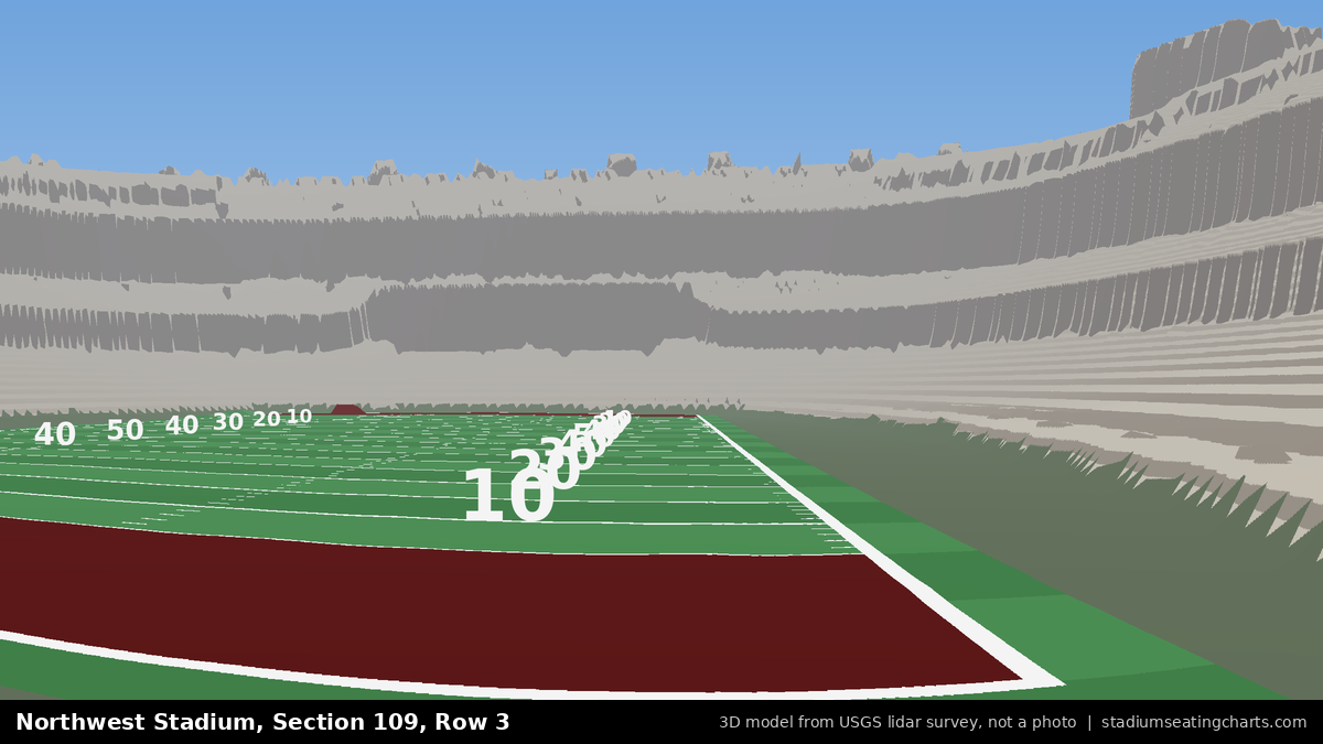 View from Northwest Stadium Section 109, Row 3, looking toward the field