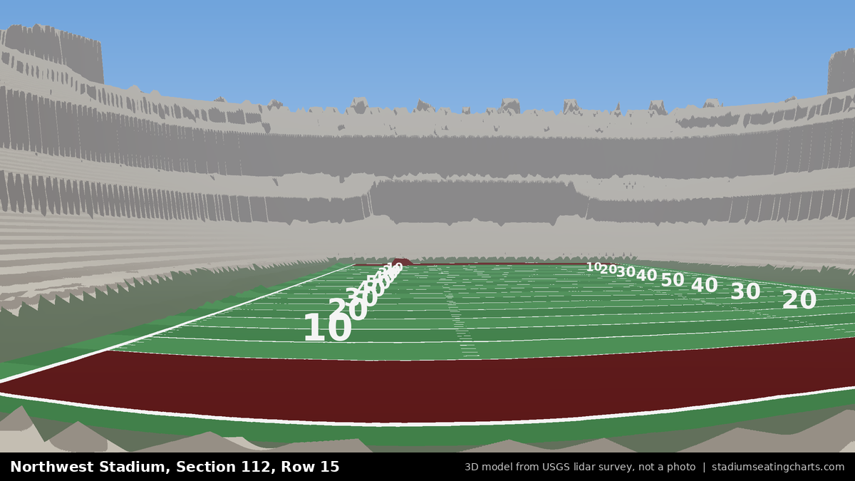 View from Northwest Stadium Section 112, Row 15, looking toward the field