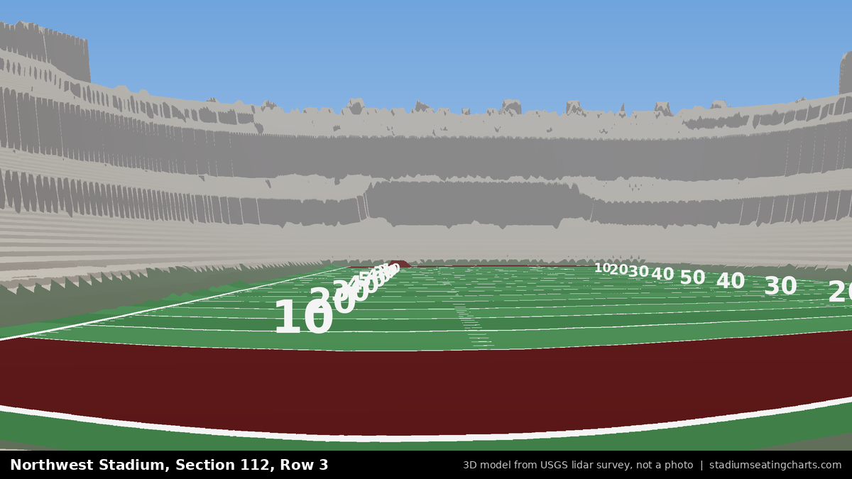 View from Northwest Stadium Section 112, Row 3, looking toward the field
