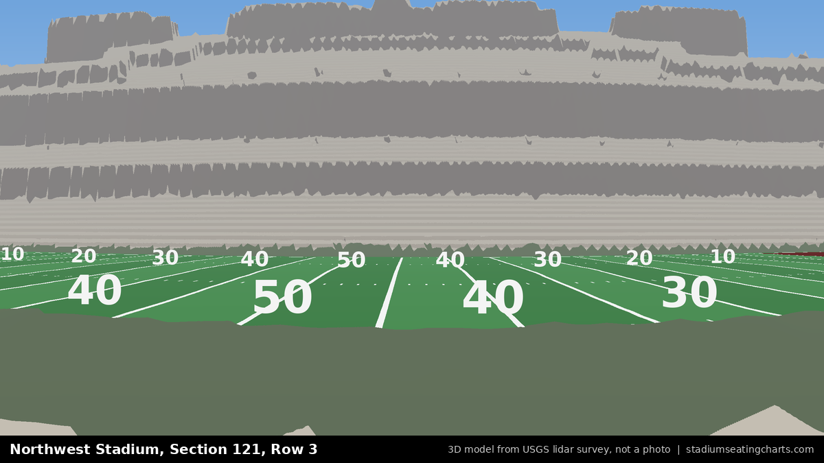 View from Northwest Stadium Section 121, Row 3, looking toward the field