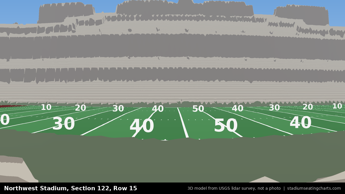 View from Northwest Stadium Section 122, Row 15, looking toward the field