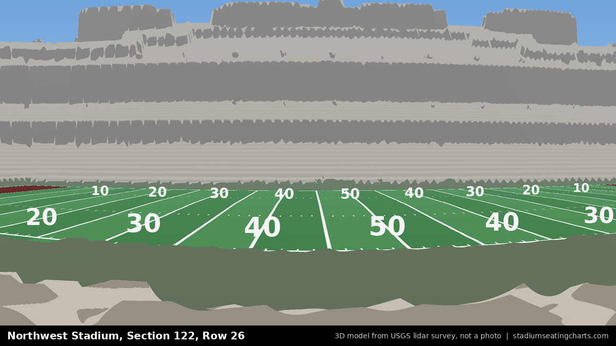 View from Northwest Stadium Section 122, Row 26, looking toward the field
