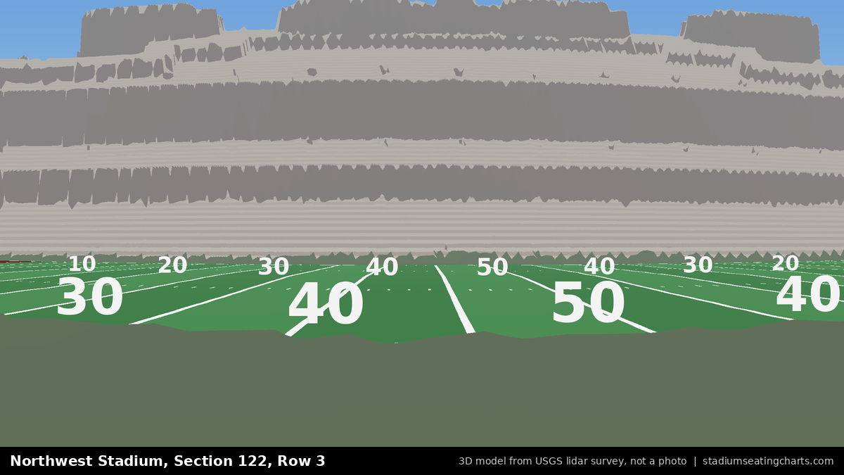View from Northwest Stadium Section 122, Row 3, looking toward the field
