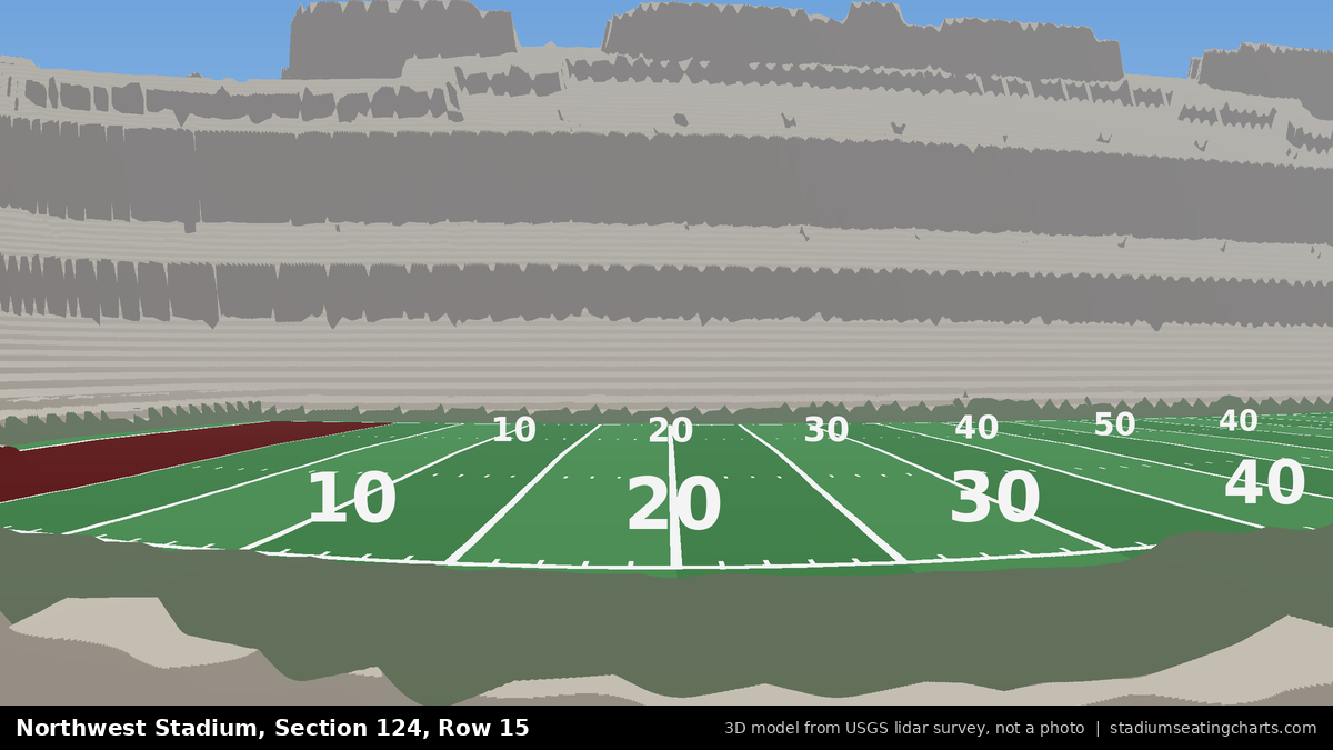 View from Northwest Stadium Section 124, Row 15, looking toward the field