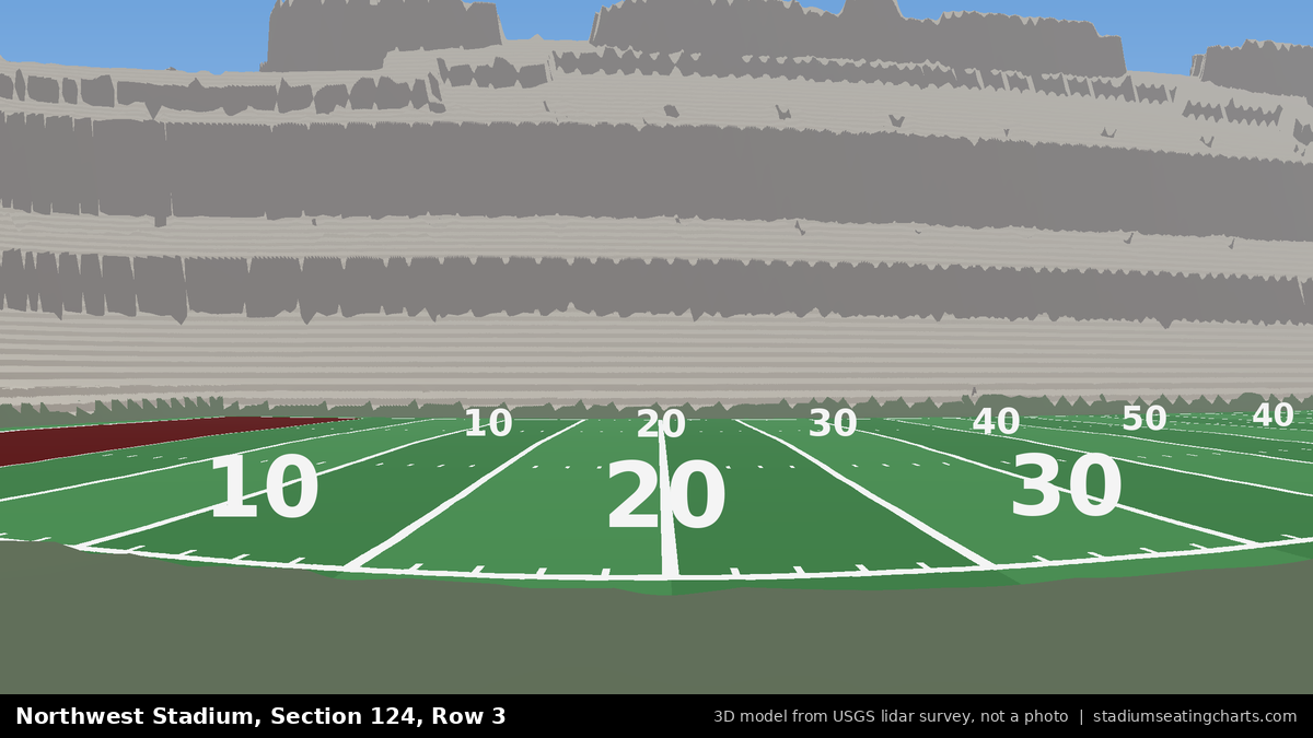 View from Northwest Stadium Section 124, Row 3, looking toward the field