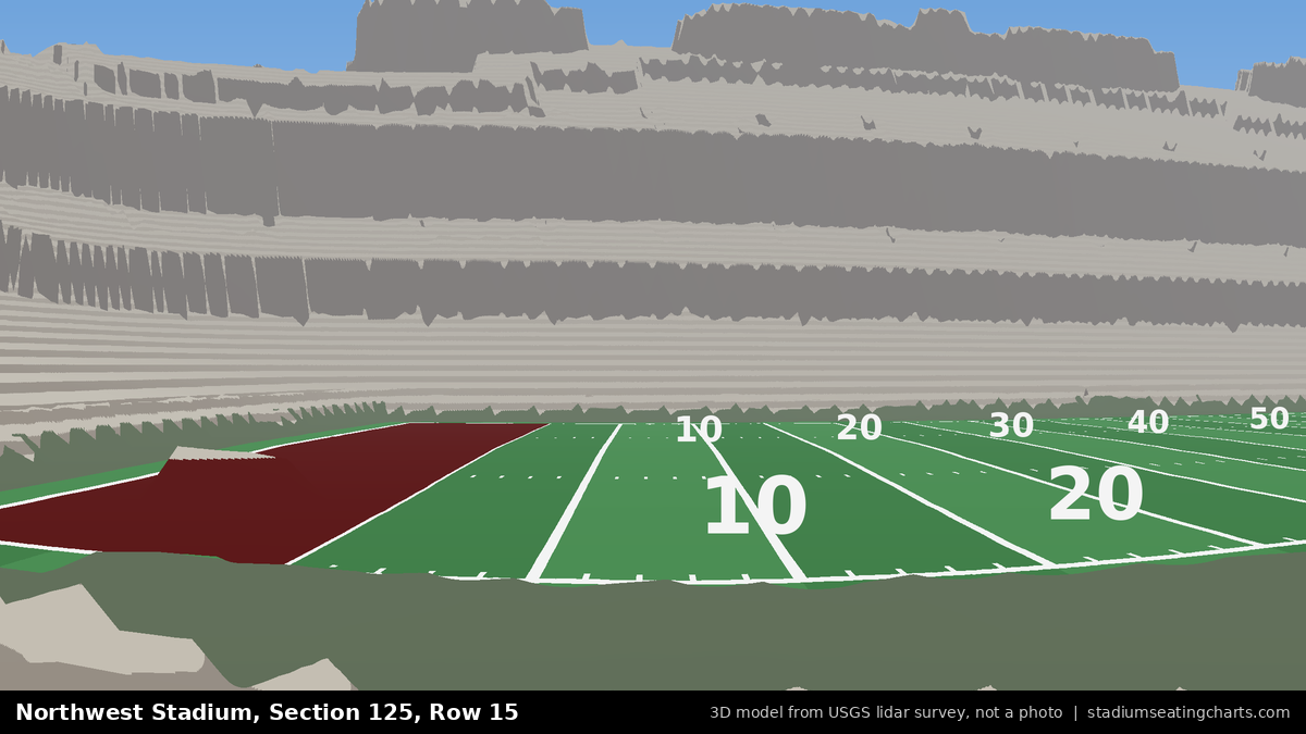 View from Northwest Stadium Section 125, Row 15, looking toward the field