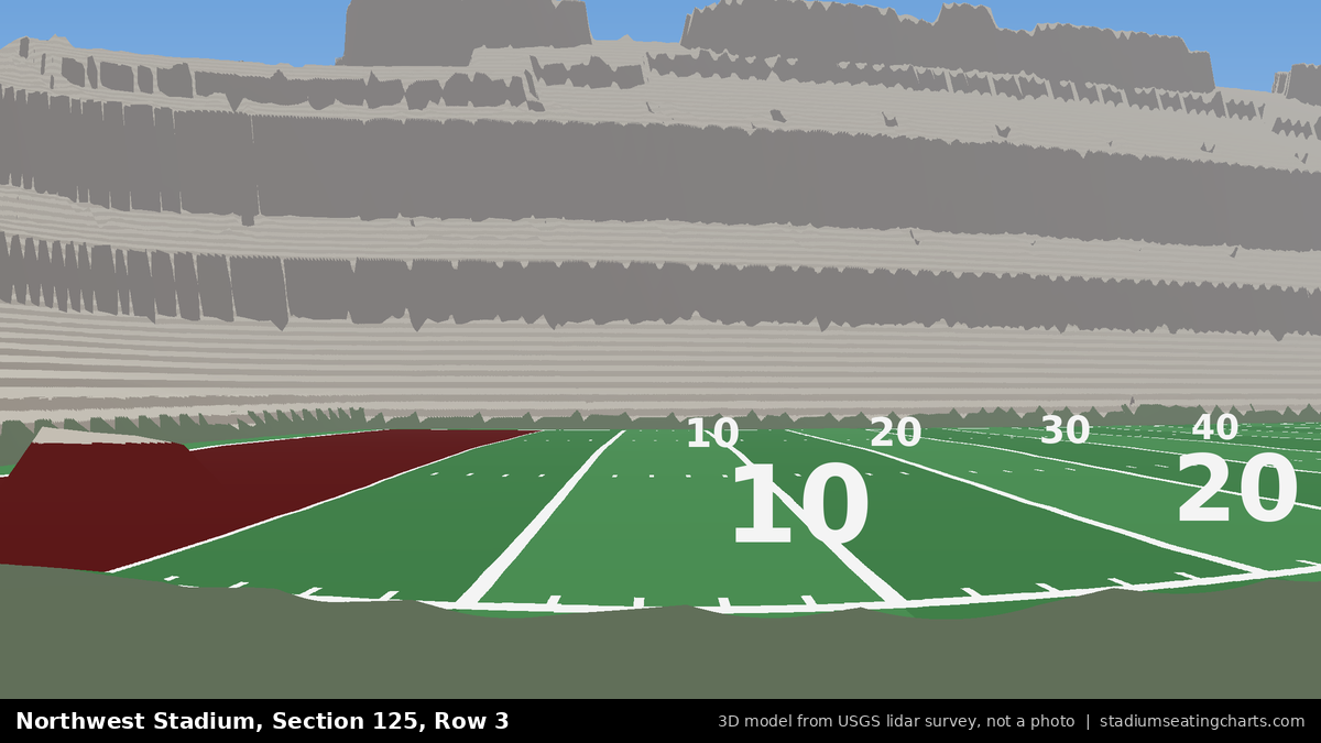 View from Northwest Stadium Section 125, Row 3, looking toward the field