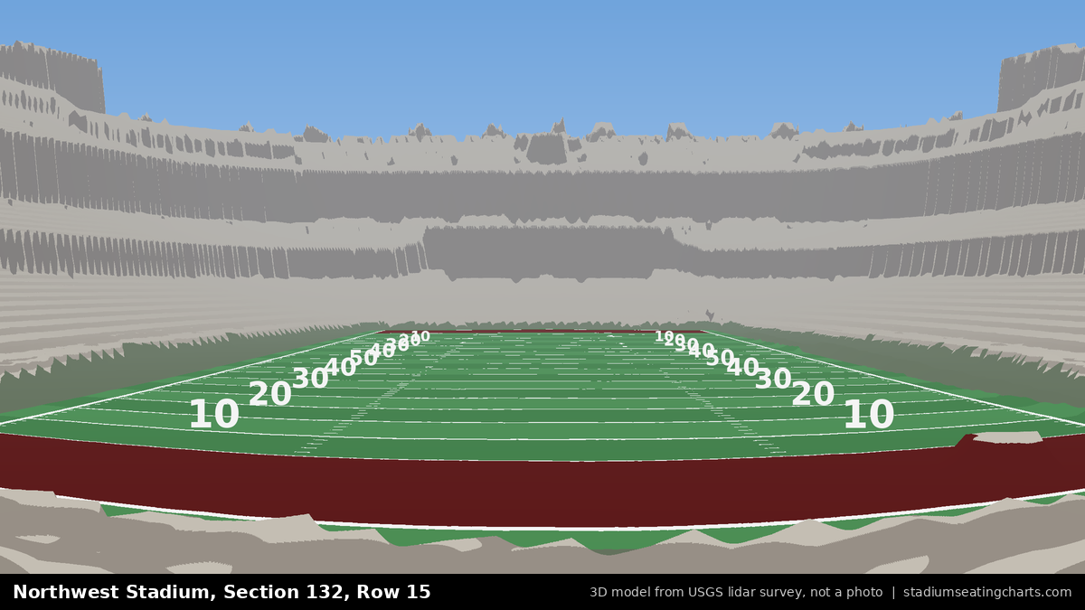 View from Northwest Stadium Section 132, Row 15, looking toward the field